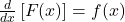 \frac{d}{dx} \left[ F(x) \right] = f(x)