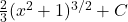 \frac{2}{3} (x^2 + 1)^{3/2} + C