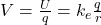 V = \frac{U}{q} = k_e \frac{q}{r}