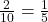 \frac{2}{10} = \frac{1}{5}