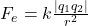 F_e = k \frac{|q_1 q_2|}{r^2}