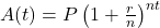 A(t) = P \left( 1 + \frac{r}{n} \right)^{nt}