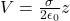 V = \frac{\sigma}{2\epsilon_{0}} z