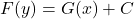 F(y) = G(x) + C