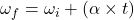 \omega_{f} = \omega_{i} + (\alpha \times t)