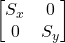 \begin{bmatrix} S_x & 0 \\ 0 & S_y \end{bmatrix}