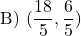 \[ \text{B) } (\frac{18}{5},  \frac{6}{5})\]