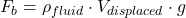 F_b = \rho_{fluid} \cdot V_{displaced} \cdot g