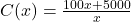 C(x) = \frac{100x + 5000}{x}