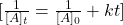 [ \frac{1}{[A]_t} = \frac{1}{[A]_0} + kt ]