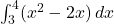 \int_{3}^{4} (x^2 - 2x) \, dx