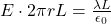 E \cdot 2\pi r L = \frac{\lambda L}{\epsilon_{0}}