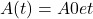 \[A(t)=A0e−λt\]