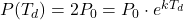 P(T_d) = 2P_0 = P_0 \cdot e^{kT_d}