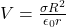 V = \frac{\sigma R^{2}}{\epsilon_{0}r}