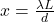 x = \frac{\lambda L}{d}