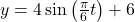 y = 4\sin\left(\frac{\pi}{6}t\right) + 6