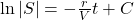 \ln |S| = -\frac{r}{V}t + C