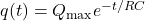 q(t) = Q_{\text{max}} e^{-t/RC}