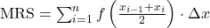 \text{MRS} = \sum_{i=1}^{n} f\left(\frac{x_{i-1} + x_i}{2}\right) \cdot \Delta x