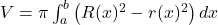 V = \pi \int_a^b \left( R(x)^2 - r(x)^2 \right) dx