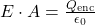 E \cdot A = \frac{Q_{\text{enc}}}{\epsilon_{0}}