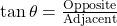 \tan \theta = \frac{\text{Opposite}}{\text{Adjacent}}