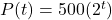 P(t) = 500(2^t)