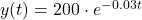 y(t) = 200 \cdot e^{-0.03t}