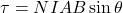 \tau = NIAB \sin \theta