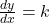 \frac{dy}{dx} = k