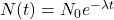 N(t) = N_0 e^{-\lambda t}