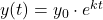 y(t) = y_0 \cdot e^{kt}