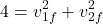 \[ 4 = v_{1f}^2 + v_{2f}^2 \]