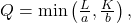 Q = \min\left(\frac{L}{a}, \frac{K}{b}\right),