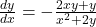 \frac{dy}{dx} = -\frac{2xy + y}{x^2 + 2y}