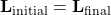 \mathbf{L}_{\text{initial}} = \mathbf{L}_{\text{final}}