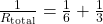 \frac{1}{R_{\text{total}}} = \frac{1}{6} + \frac{1}{3}