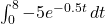 \int_{0}^{8} -5e^{-0.5t} \, dt