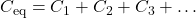 C_{\text{eq}} = C_{1} + C_{2} + C_{3} + \ldots